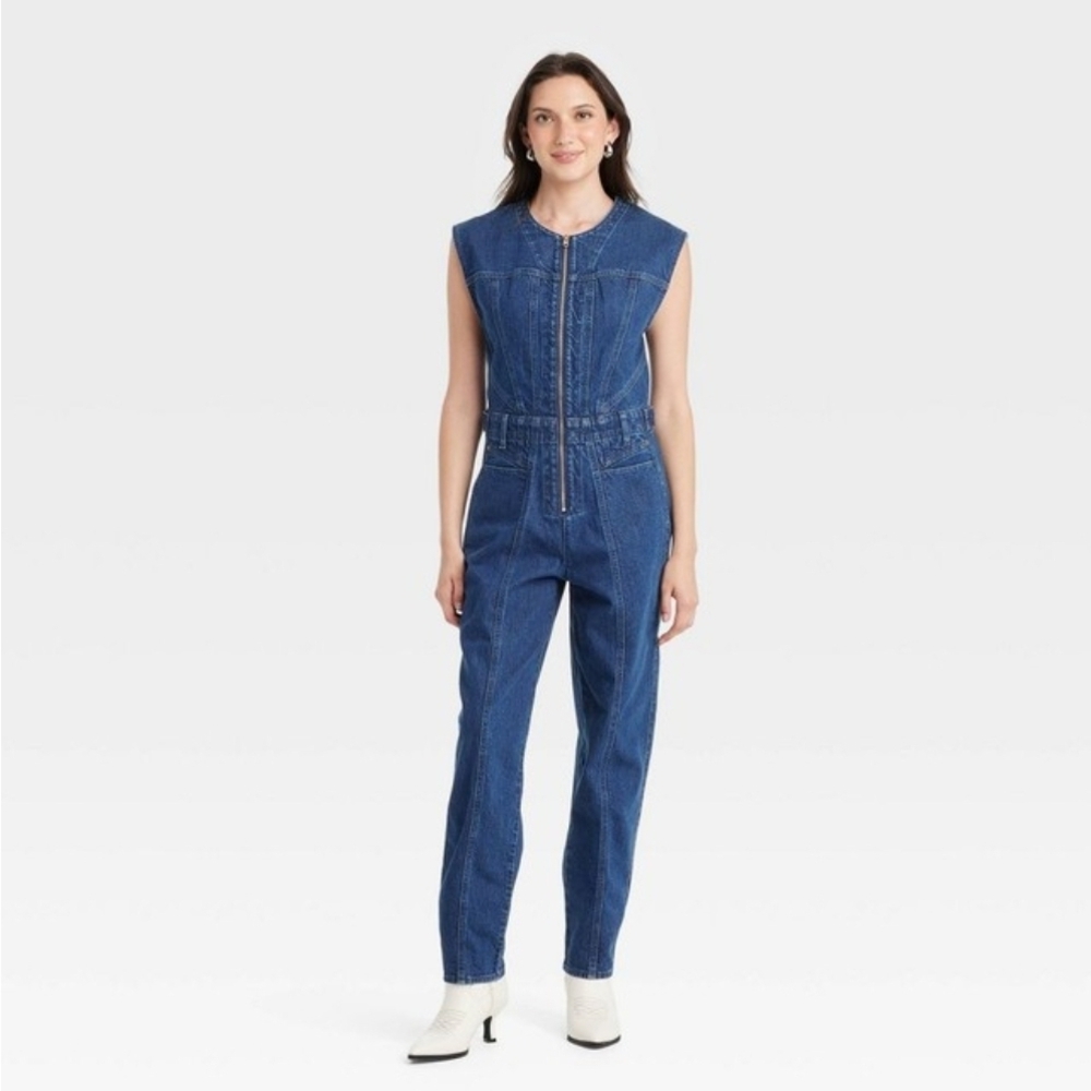 Universal Thread Blue Denim Sleeveless Jumpsuit